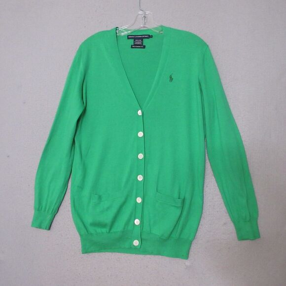 Ralph Lauren Sweaters - Ralph Lauren Sport Sweater Cardigan Women Small Kelly Green Boyfriend Fit
